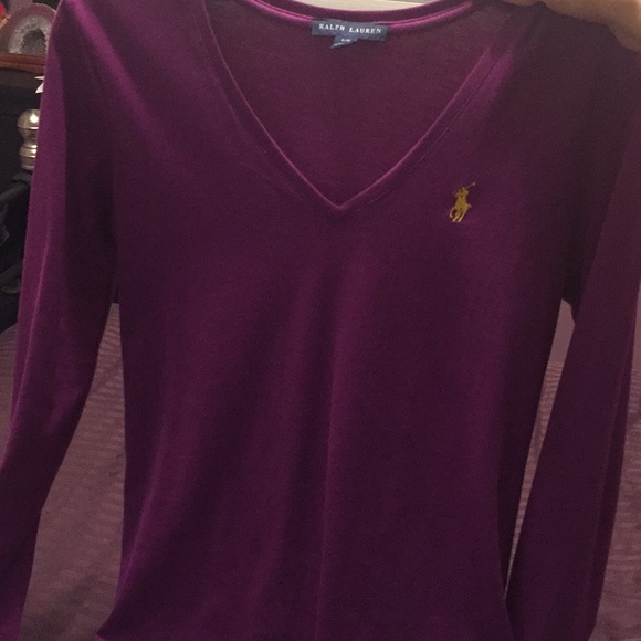 Ralph Lauren Tops - RALPH LAUREN purple long sleeve t shirt v-neck